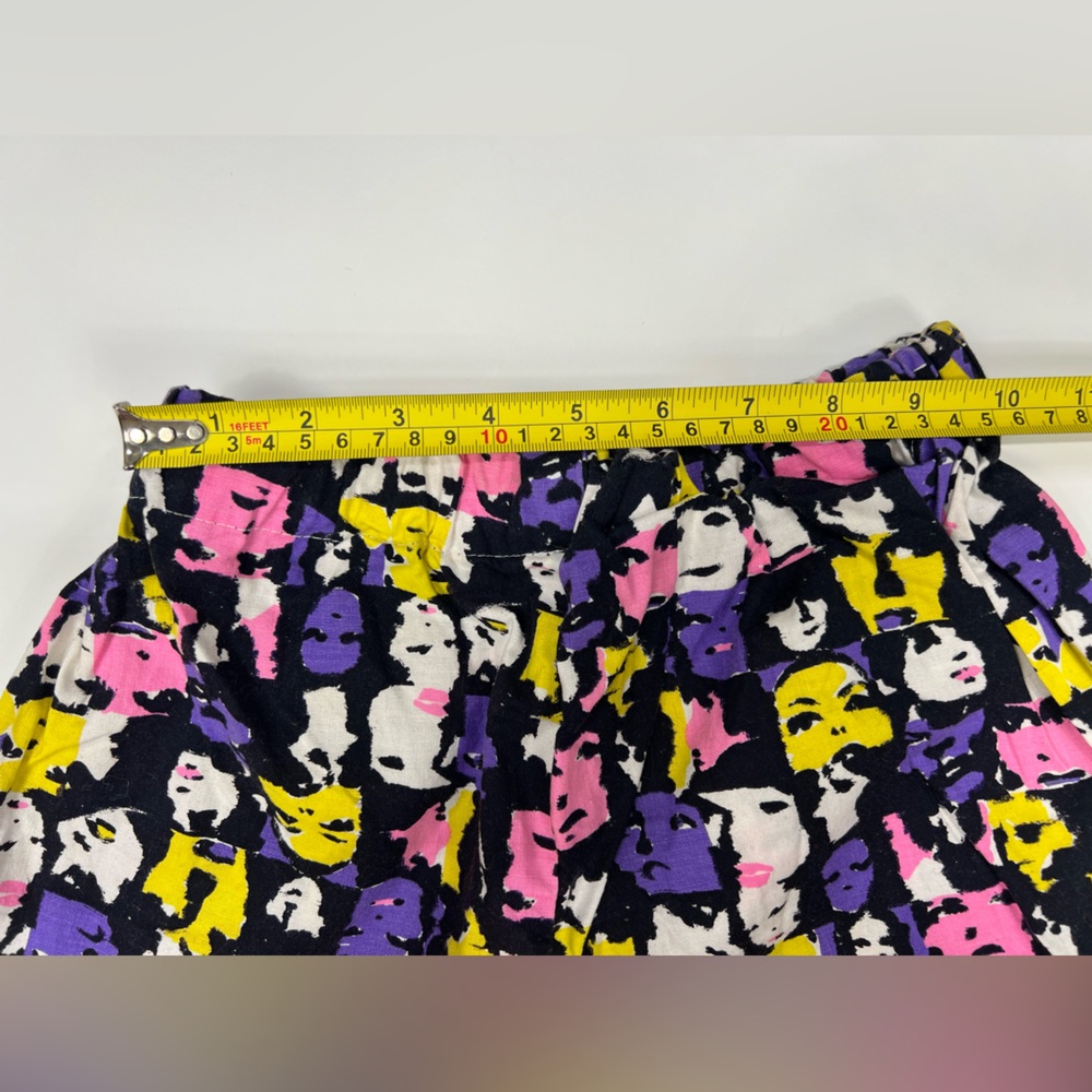 1990s Pop Art High Waist Shorts Long Cuff Rolled Short Warhol Graphic T Shirt 90 - Picture 14 of 17